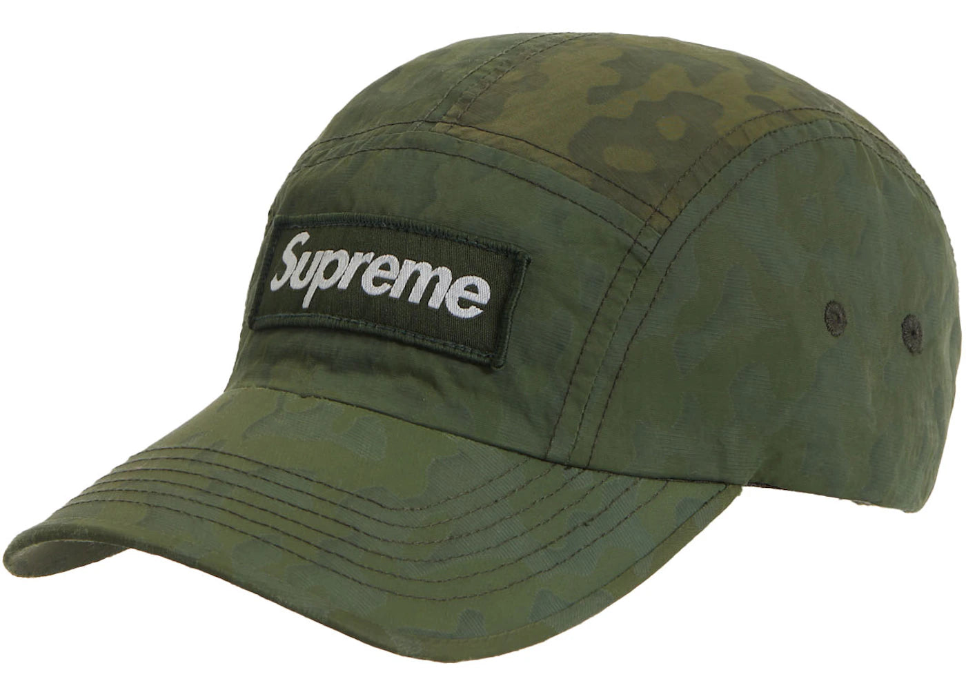 Supreme Overdyed Camo Nylon Camp Cap Green