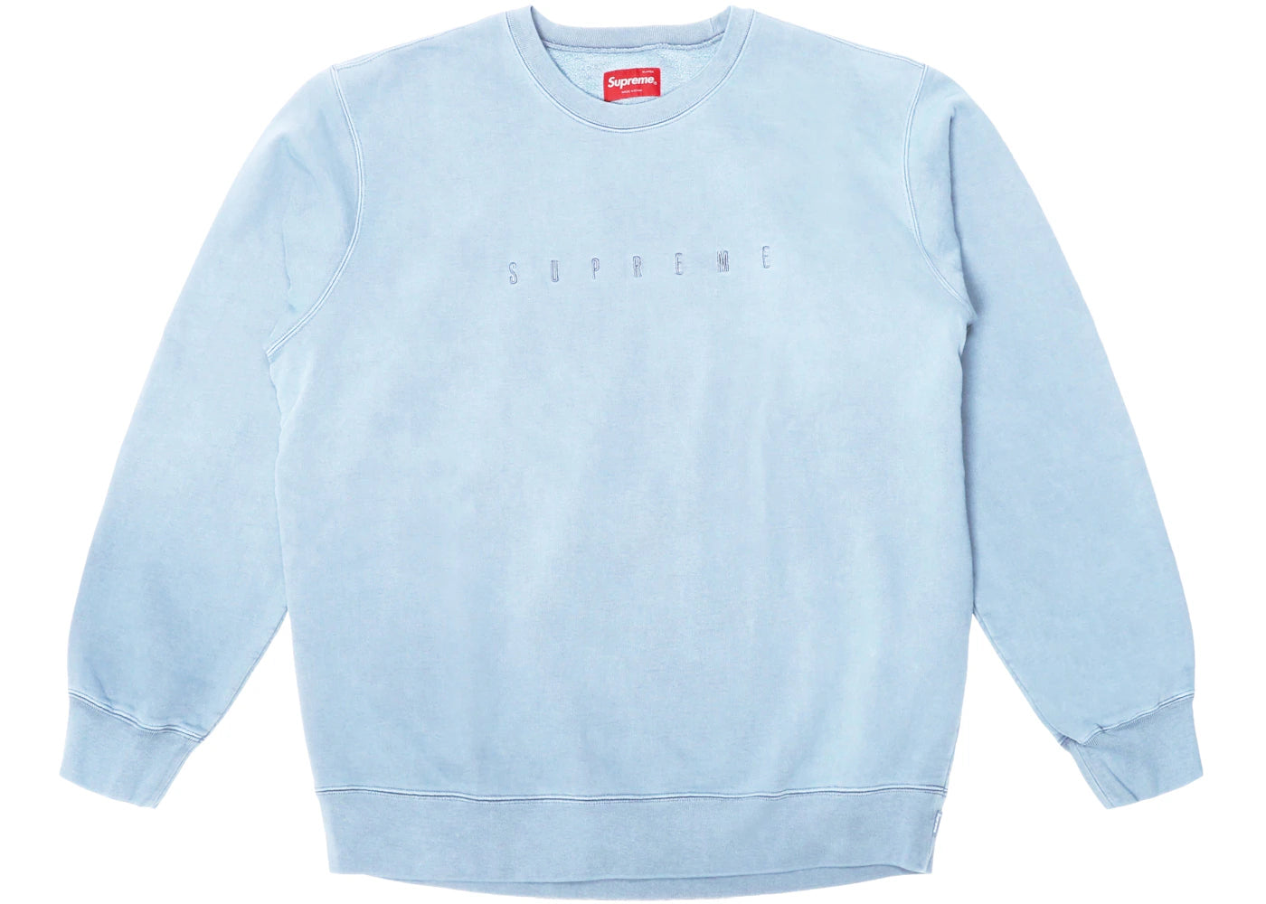 Supreme Overdyed Crewneck Sweatshirt Light Blue