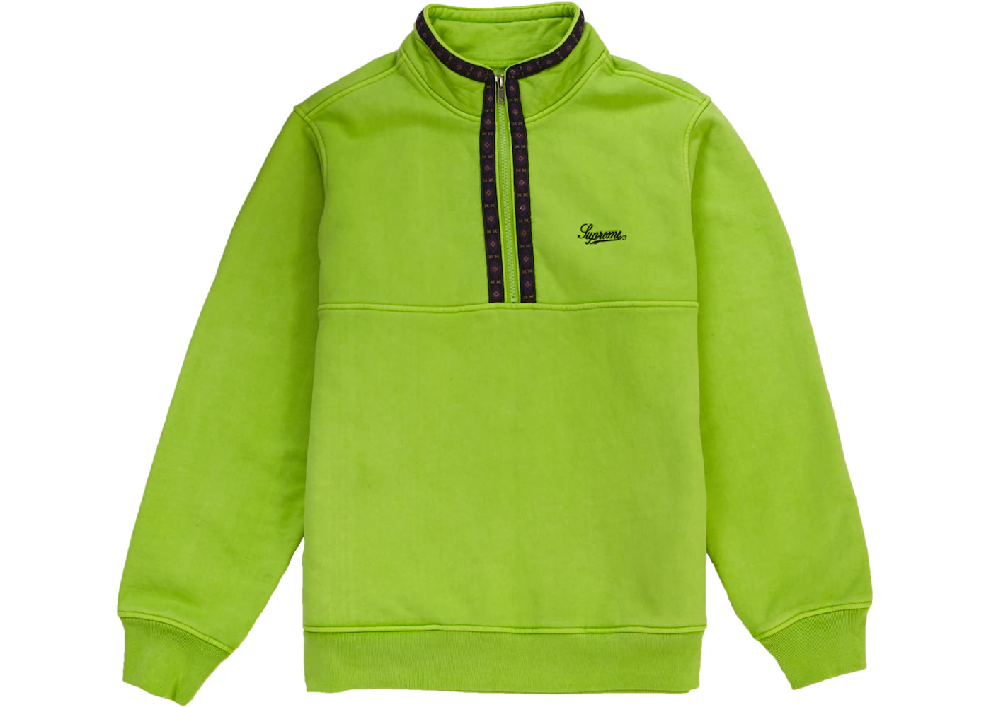 Supreme Overdyed Half Zip Sweatshirt Lime