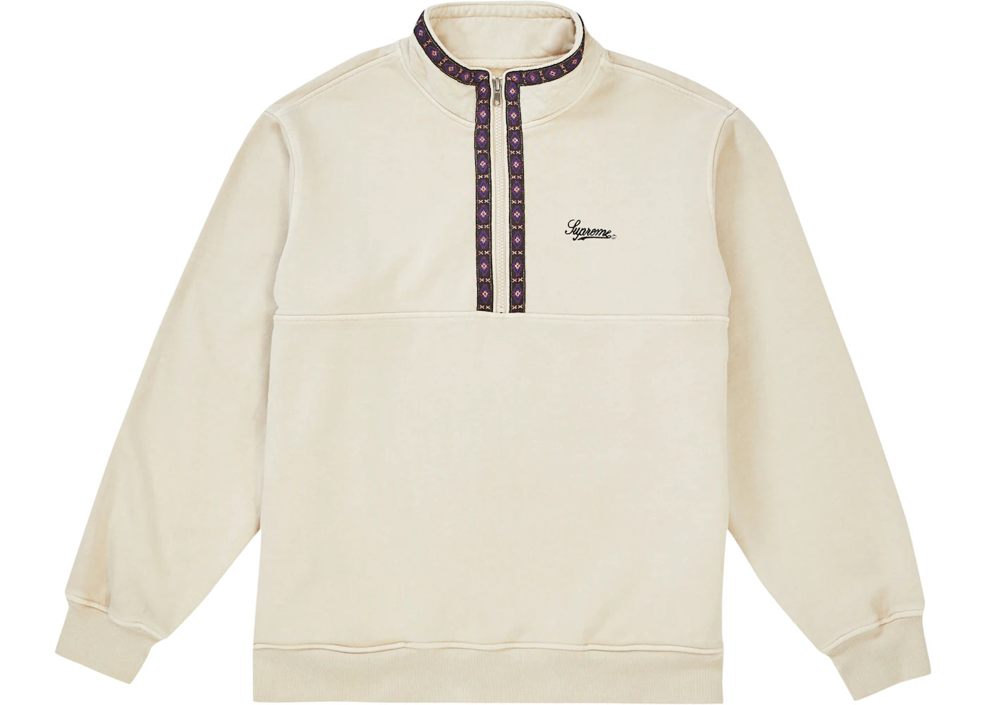 Supreme Overdyed Half Zip Sweatshirt Natural