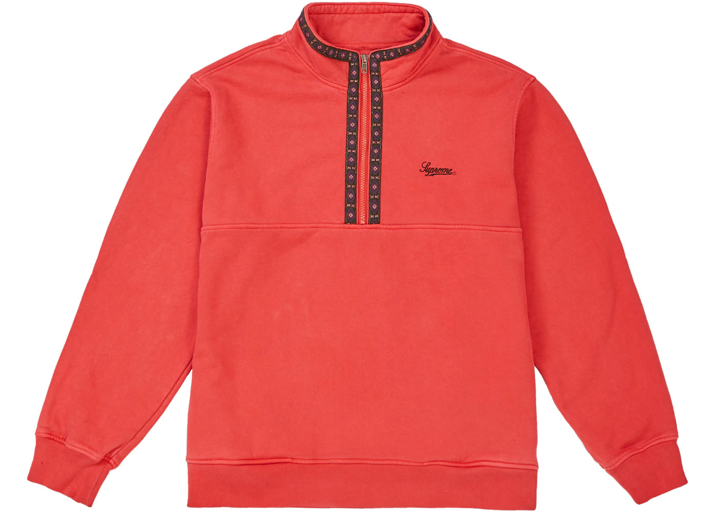 Supreme Overdyed Half Zip Sweatshirt Red