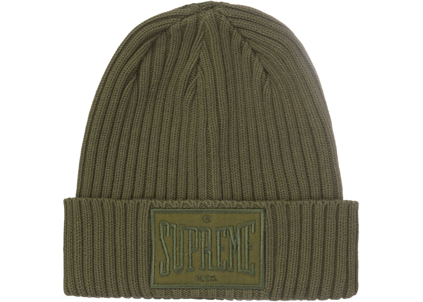 Supreme Overdyed Patch Beanie Olive