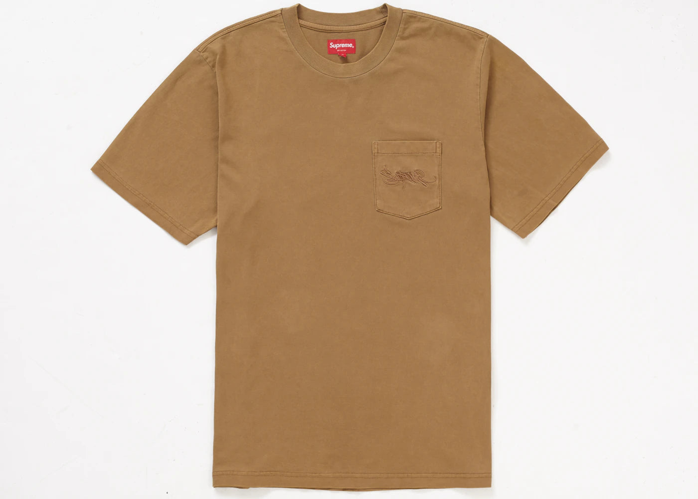 Supreme Overdyed Pocket Tee Brown