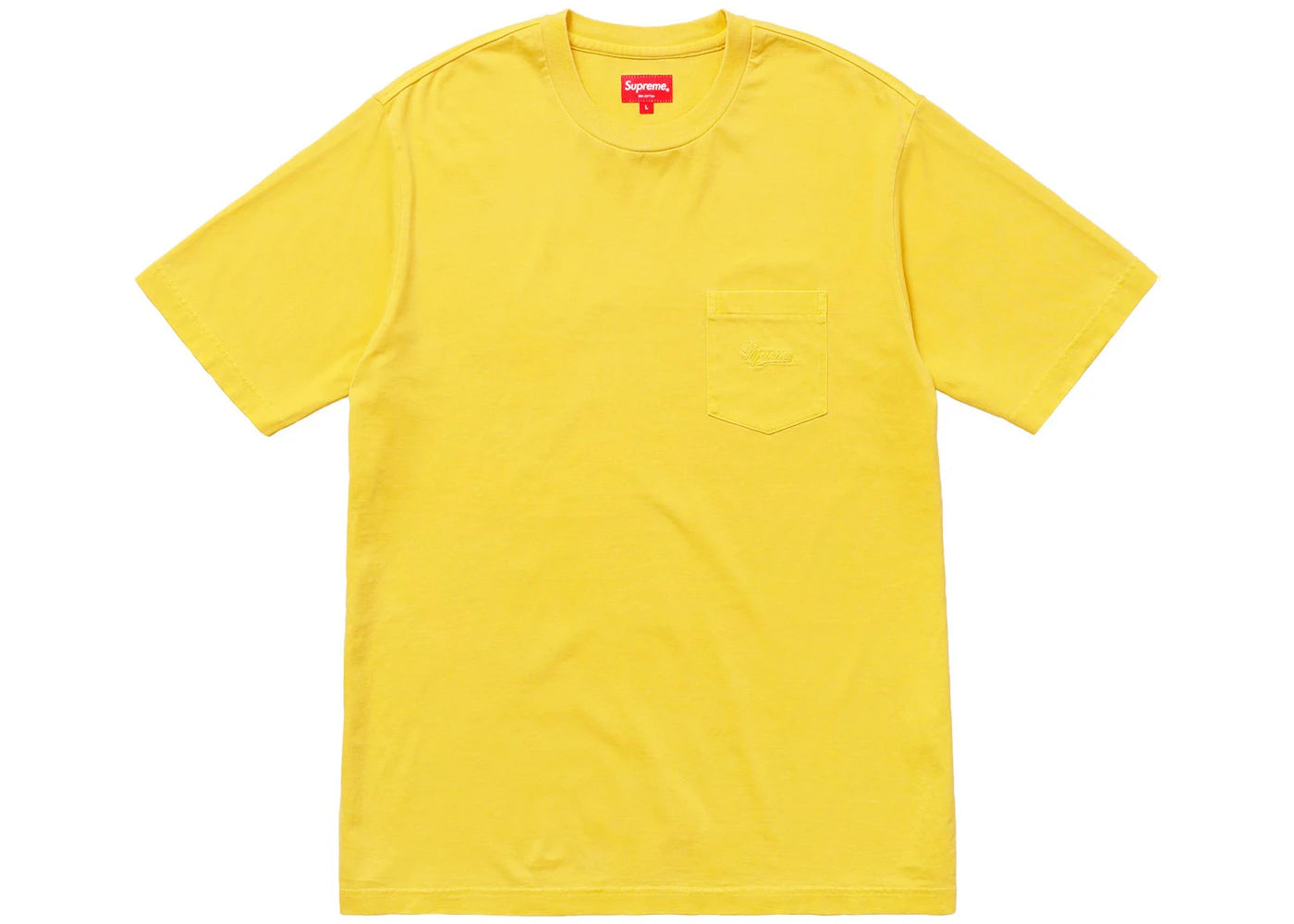 Supreme Overdyed Pocket Tee Washed Bright Yellow