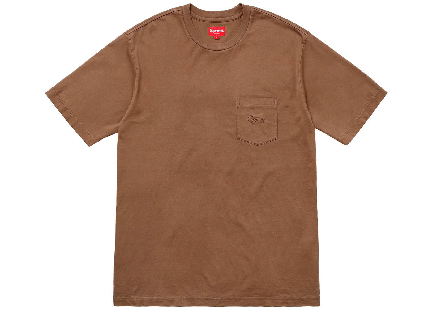 Supreme Overdyed Pocket Tee Washed Brown