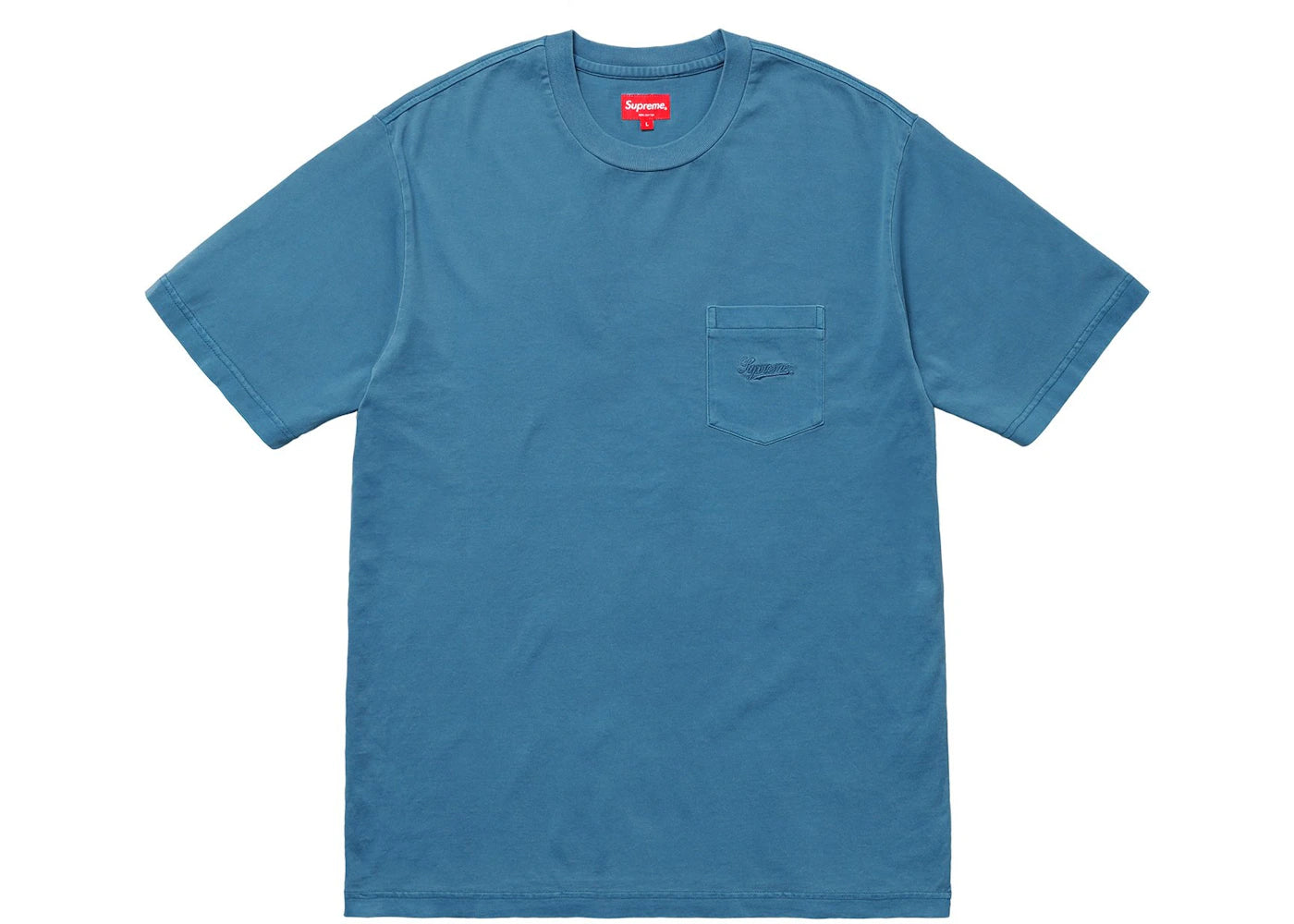 Supreme Overdyed Pocket Tee Washed Dark Blue