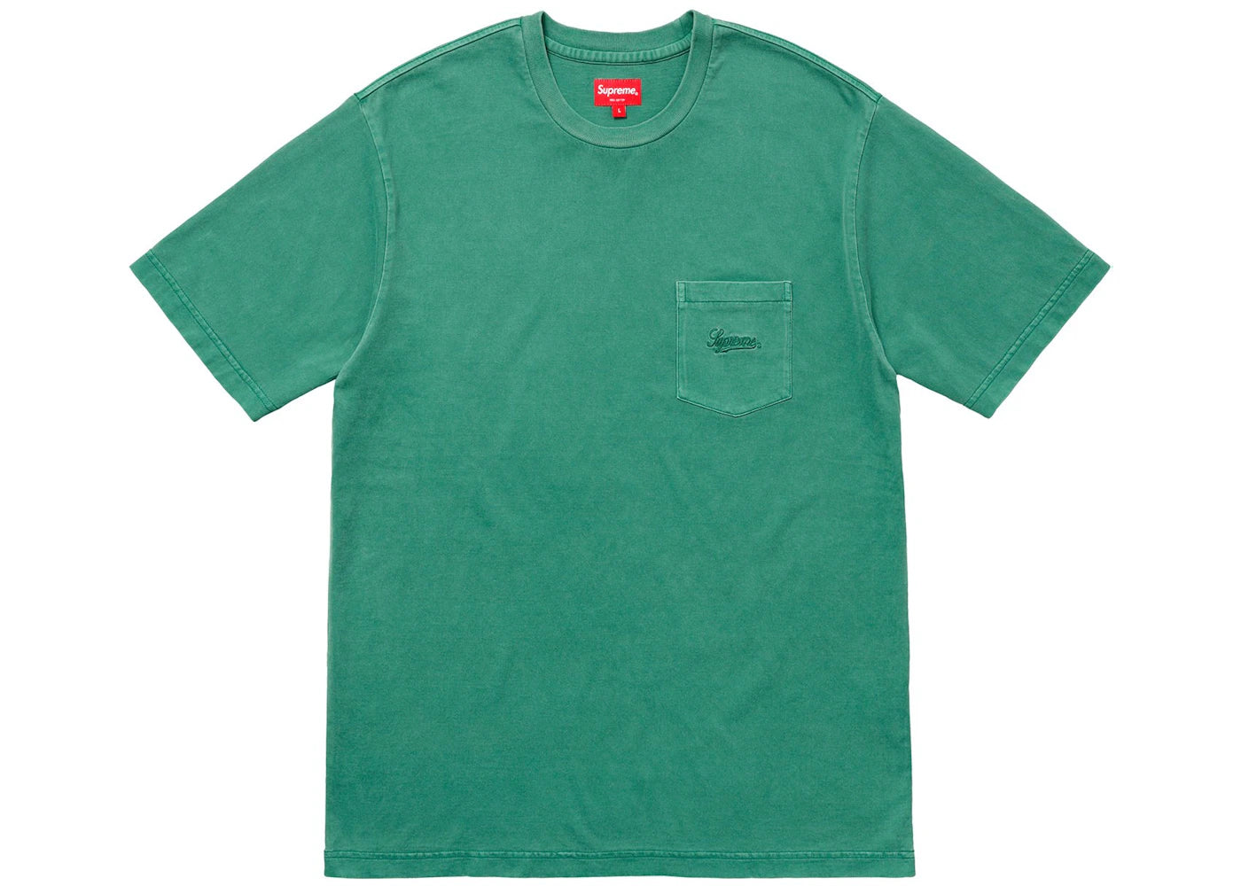 Supreme Overdyed Pocket Tee Washed Dark Green