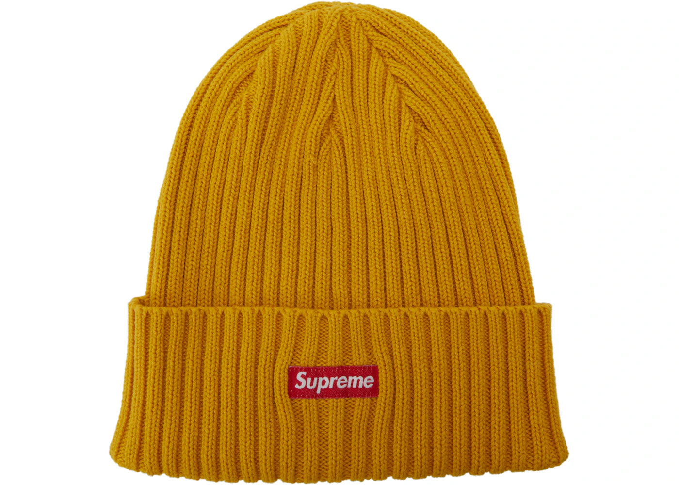 Supreme Overdyed Ribbed Beanie (SS18) Washed Gold