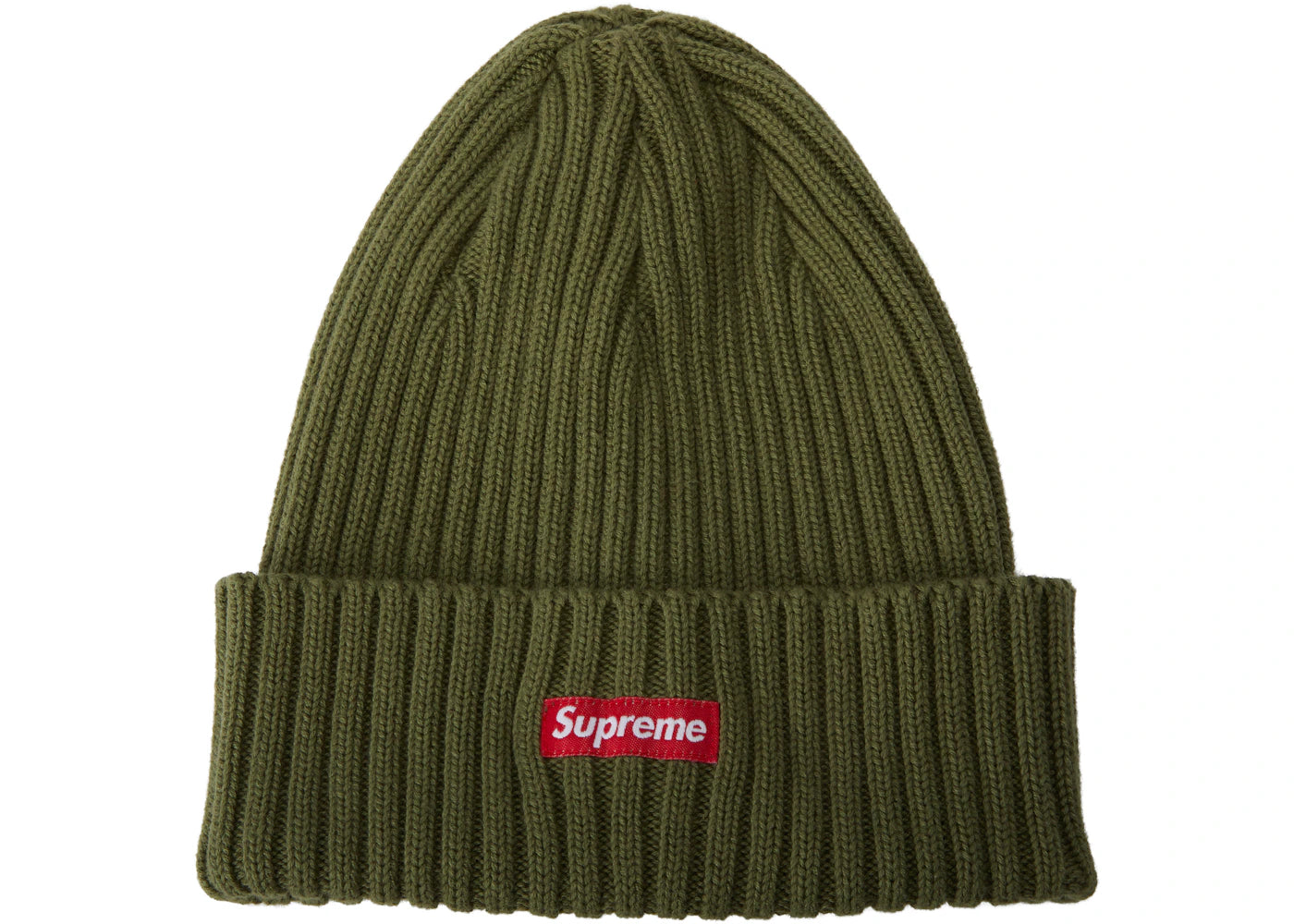 Supreme Overdyed Ribbed Beanie (SS18) Washed Olive