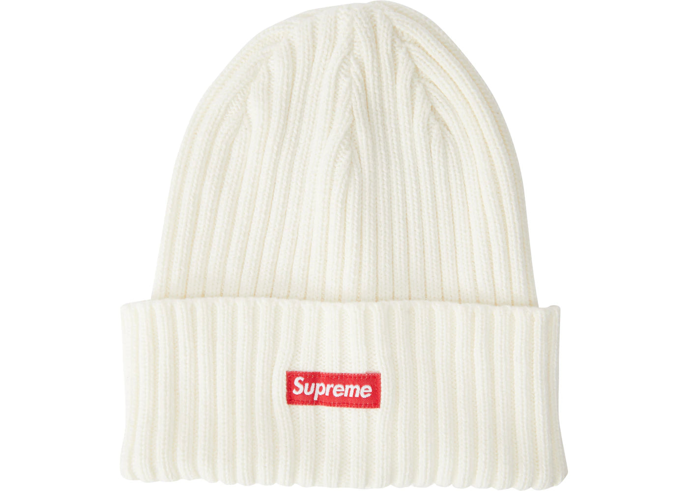 Supreme Overdyed Ribbed Beanie (SS18) Washed Ivory