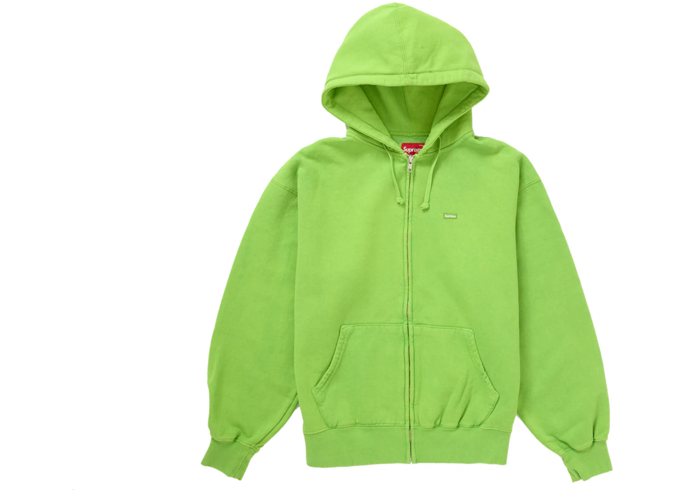Supreme Overdyed Small Box Zip Up Hooded Sweatshirt Lime