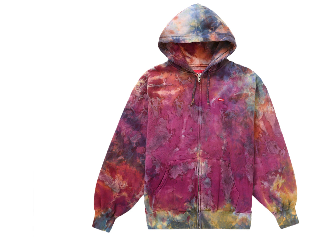 Supreme Overdyed Small Box Zip Up Hooded Sweatshirt Multicolor