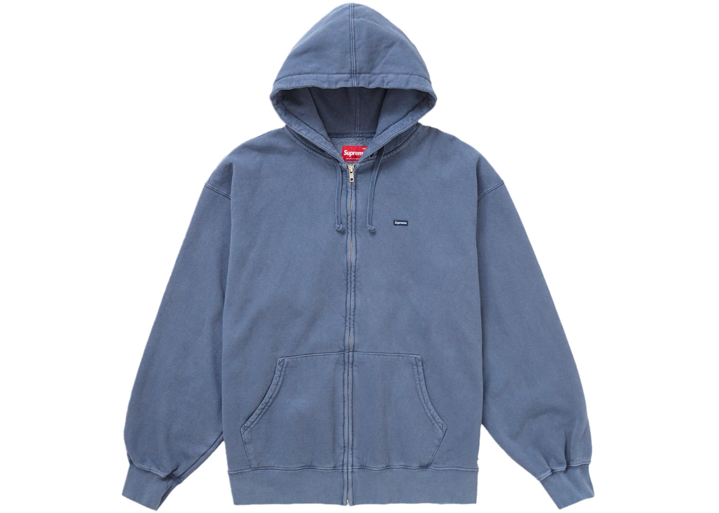 Supreme Overdyed Small Box Zip Up Hooded Sweatshirt Dark Slate