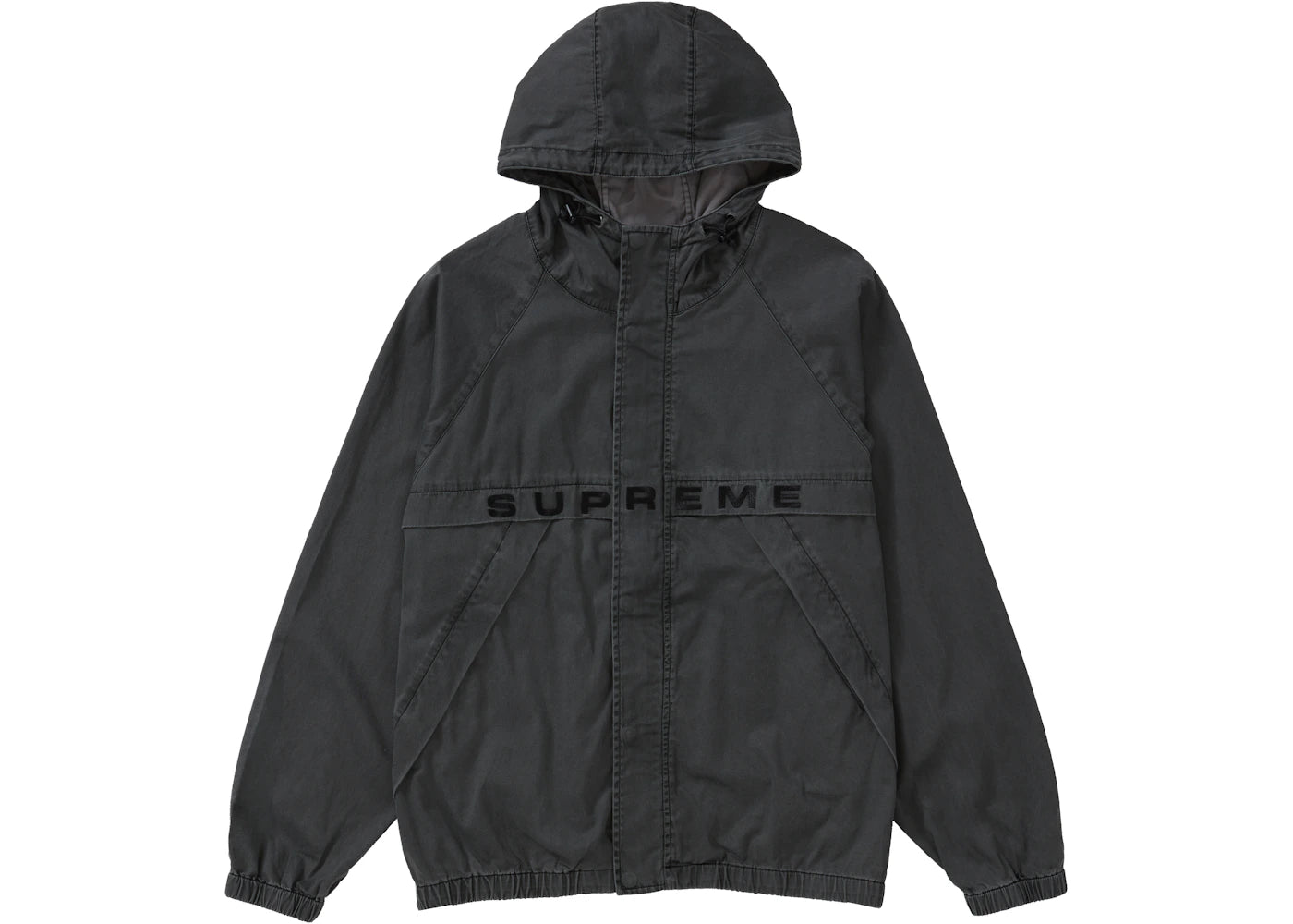 Supreme Overdyed Twill Hooded Jacket Black