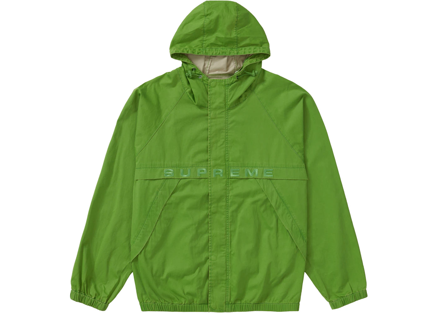 Supreme Overdyed Twill Hooded Jacket Bright Green