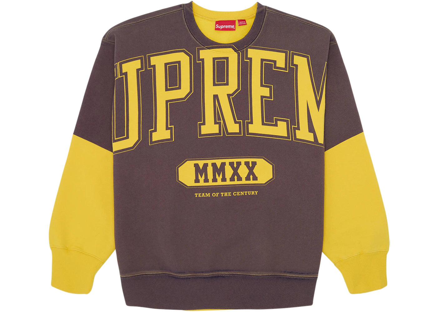 Supreme Overprint Crewneck Yellow