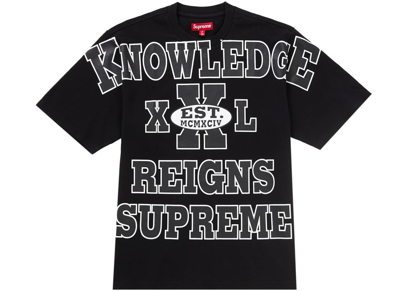 Supreme Overprint Knowledge S/S Top Black