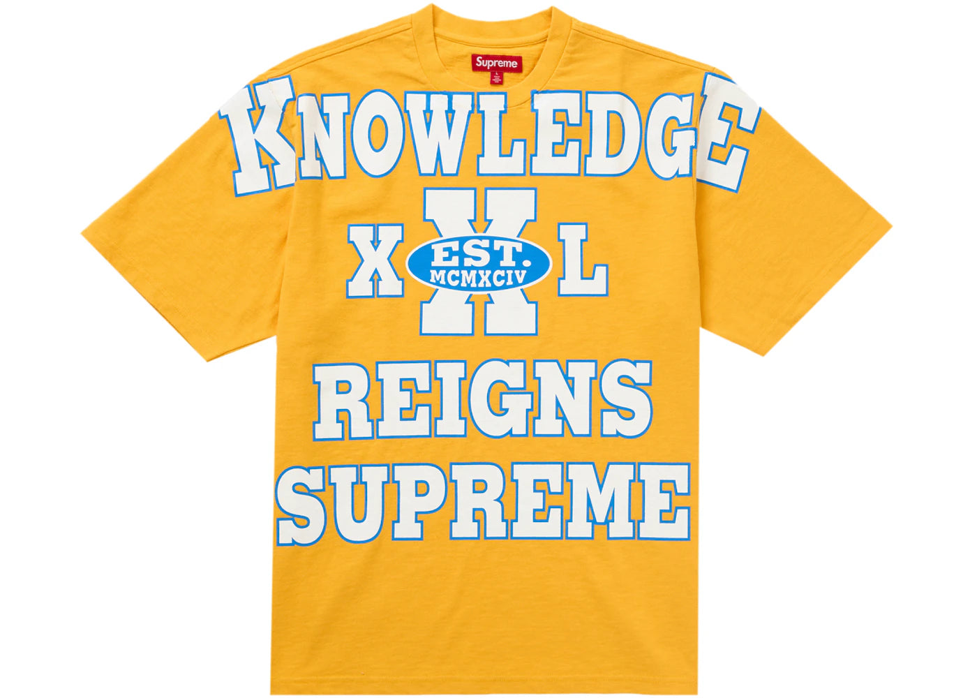 Supreme Overprint Knowledge S/S Top Gold