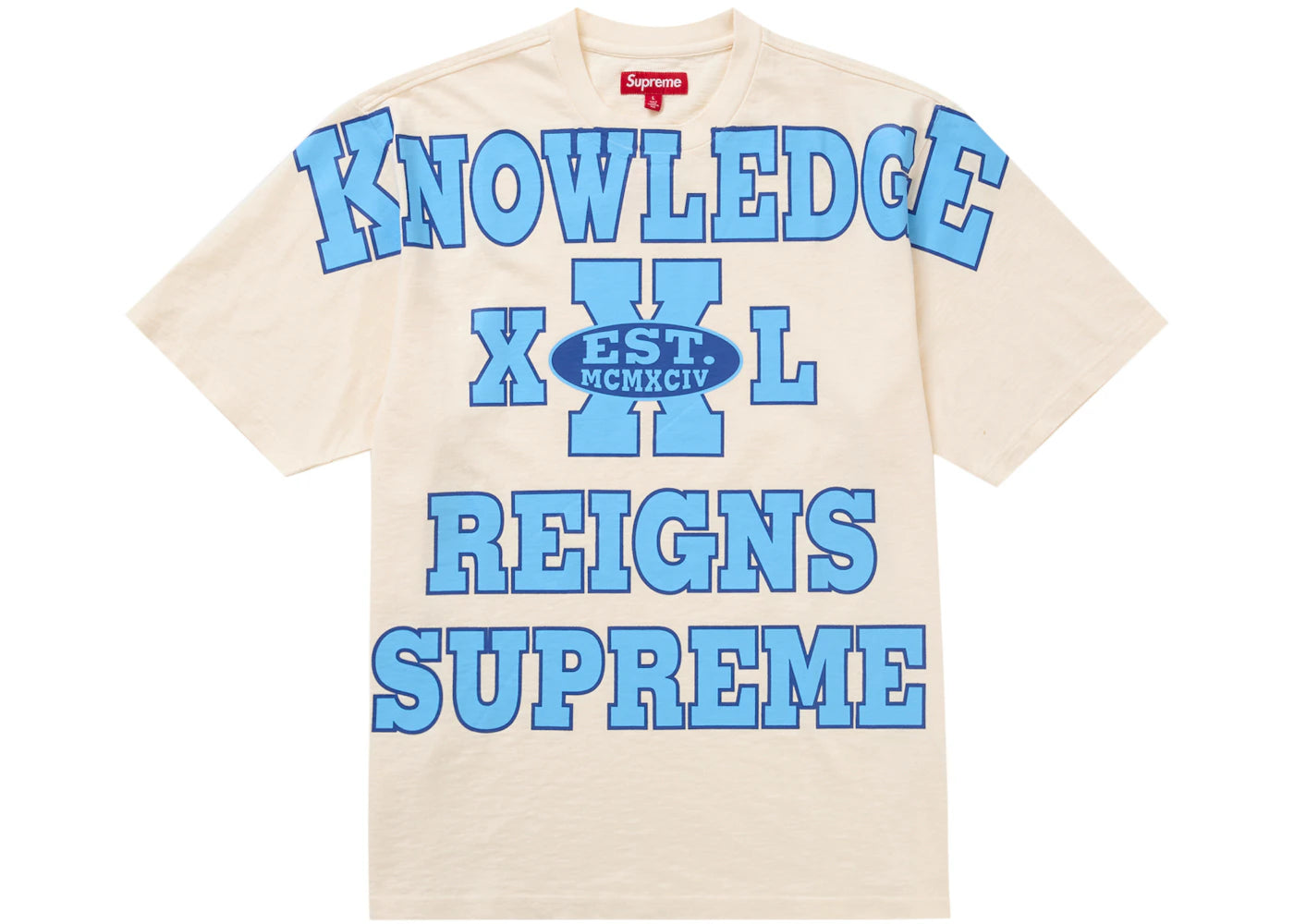 Supreme Overprint Knowledge S/S Top Cream
