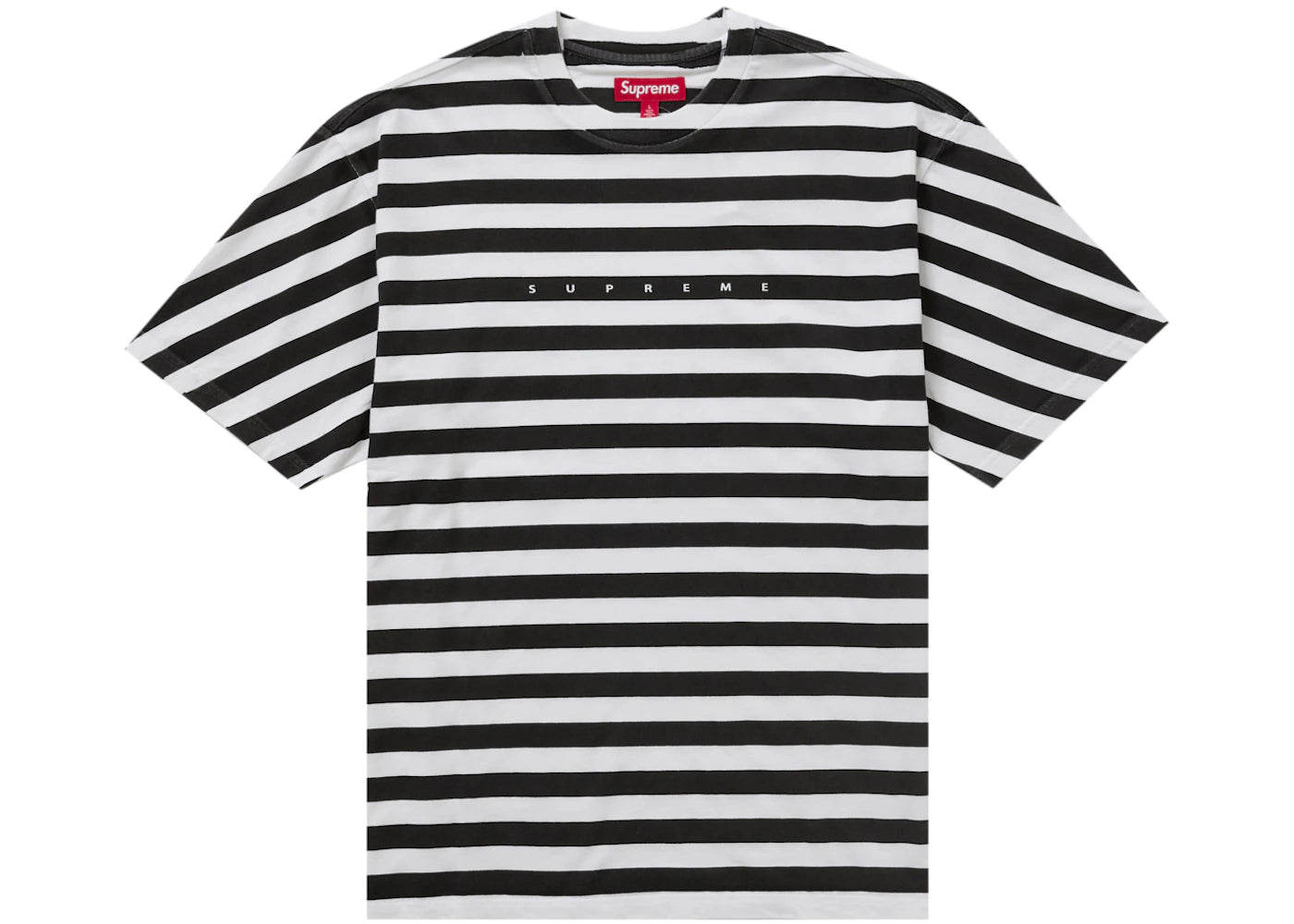 Supreme Overprint Stripe S/S Top Black