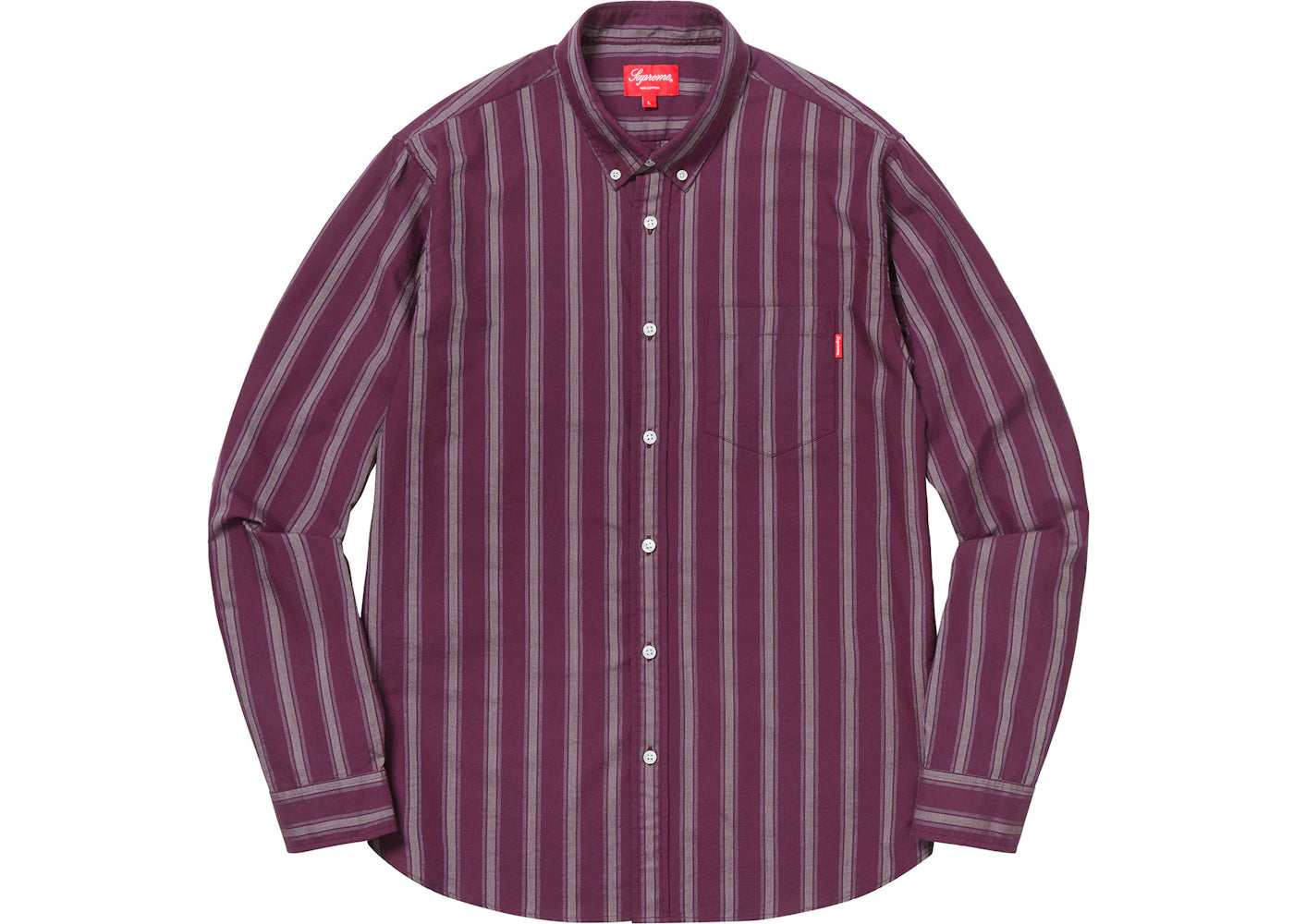 Supreme Oxford Shirt (FW18) Plum Stripe