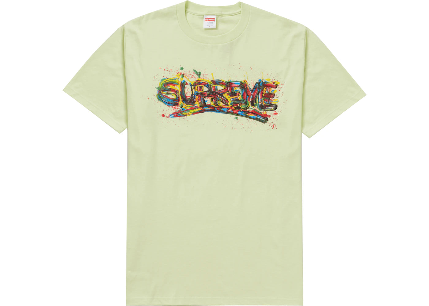 Supreme Paint Logo Tee Pale Mint