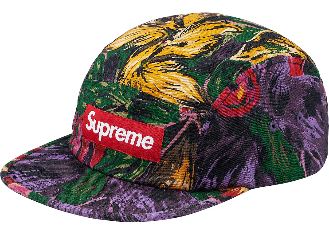 Supreme Painted Floral Camp Cap Purple