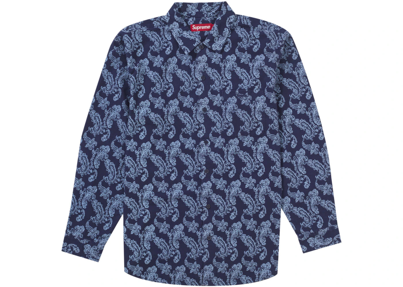 Supreme Paisley Flannel Shirt Navy
