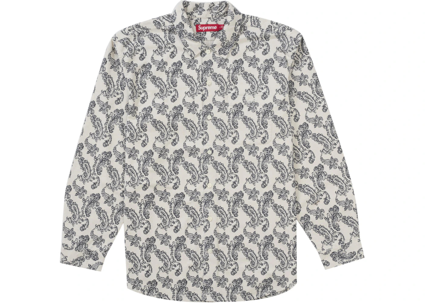 Supreme Paisley Flannel Shirt White