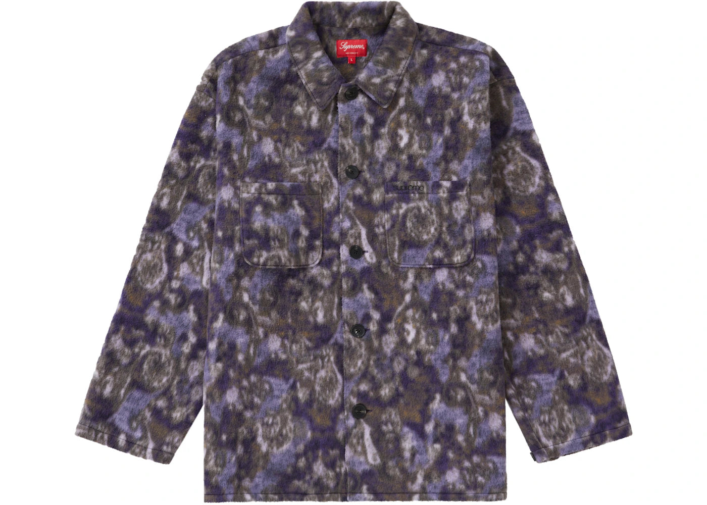 Supreme Paisley Fleece Shirt Purple