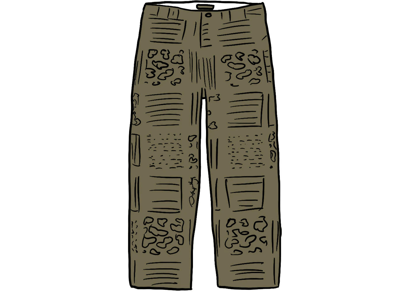 Supreme Paisley Grid Chino Pant Olive