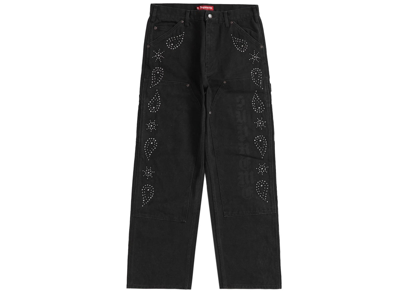 Supreme Paisley Studded Double Knee Painter Pant Black