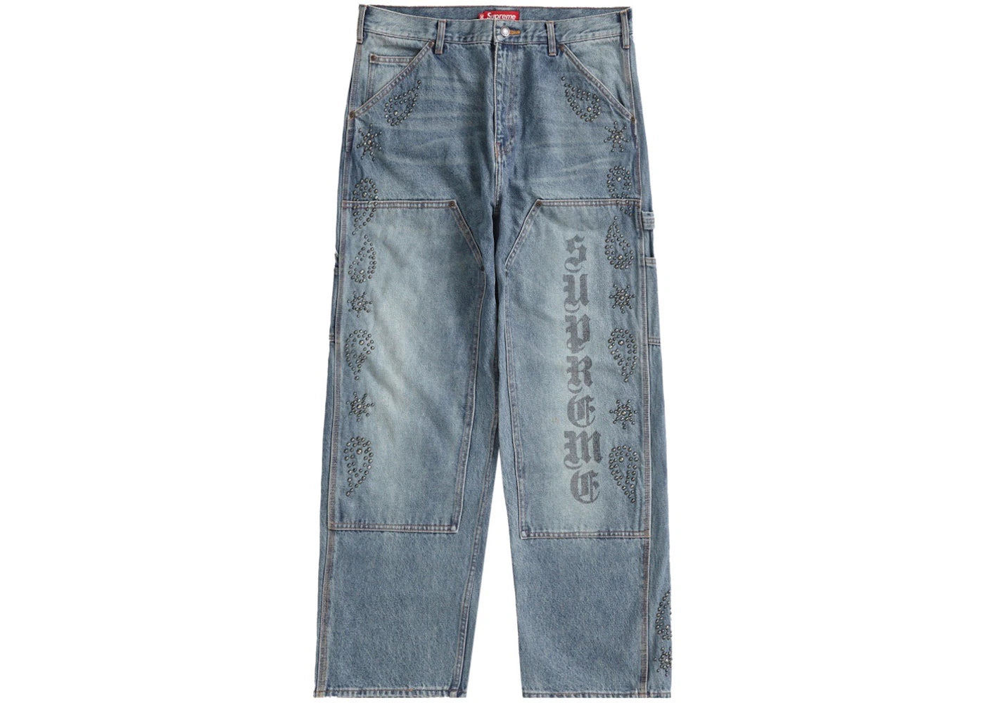 Supreme Paisley Studded Double Knee Painter Pant Washed Blue