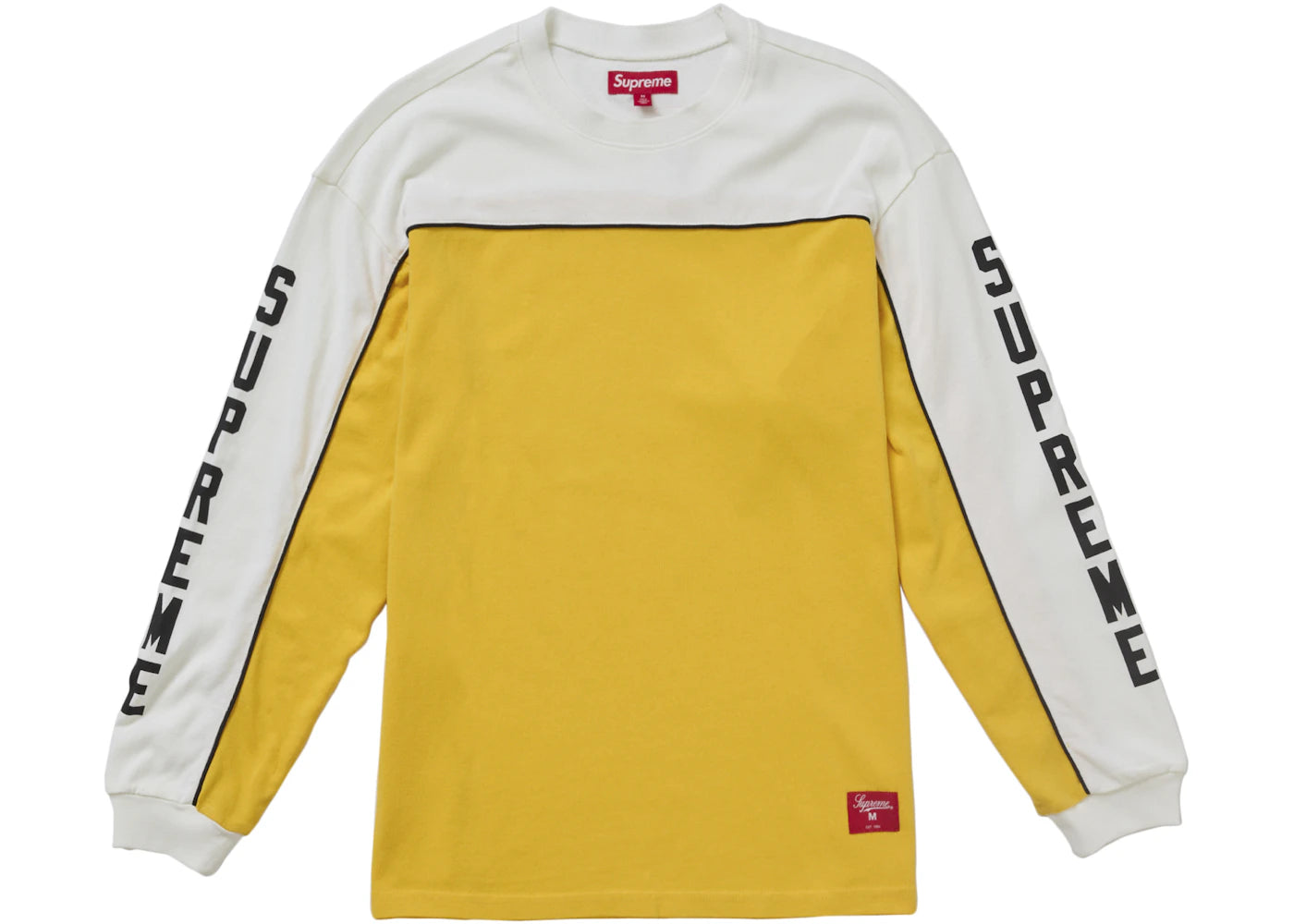 Supreme Paneled Piping L/S Top White