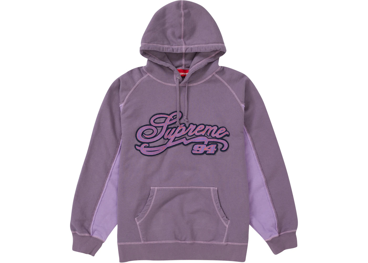 Supreme Paneled Script Hooded Sweatshirt Dusty Purple