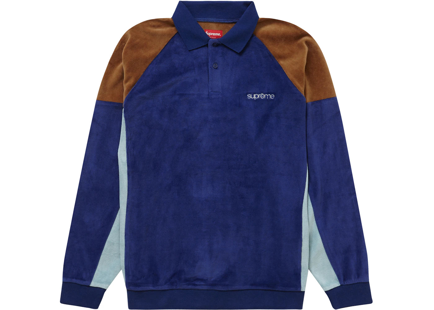 Supreme Paneled Velour L/S Polo Dark Royal