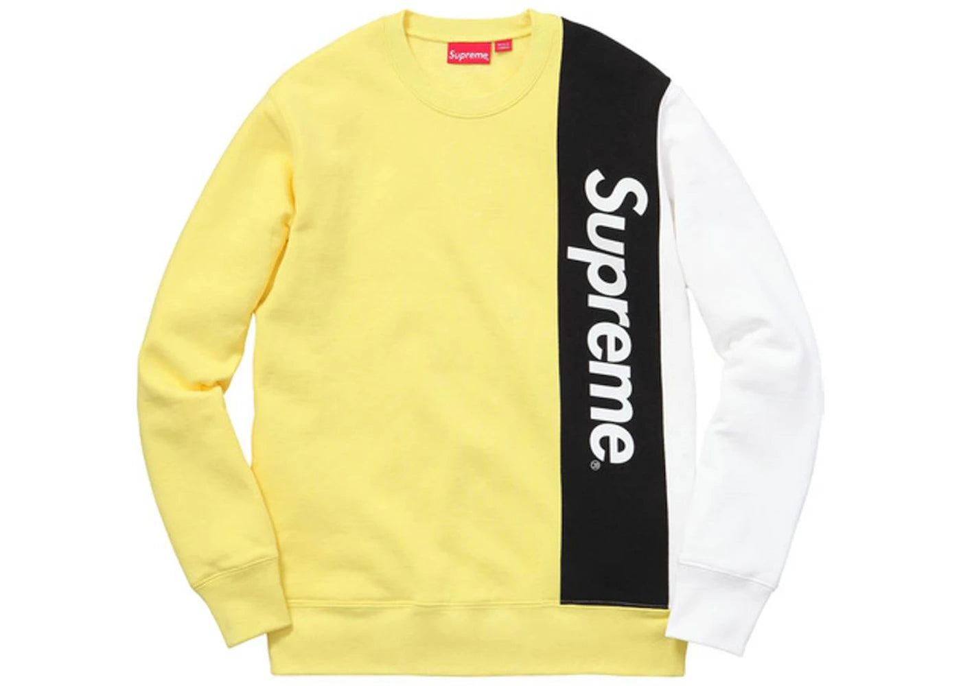 Supreme Panelled Crewneck Pale Yellow