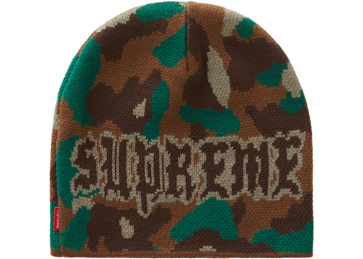 Supreme Paris Camo Beanie Woodland Camo