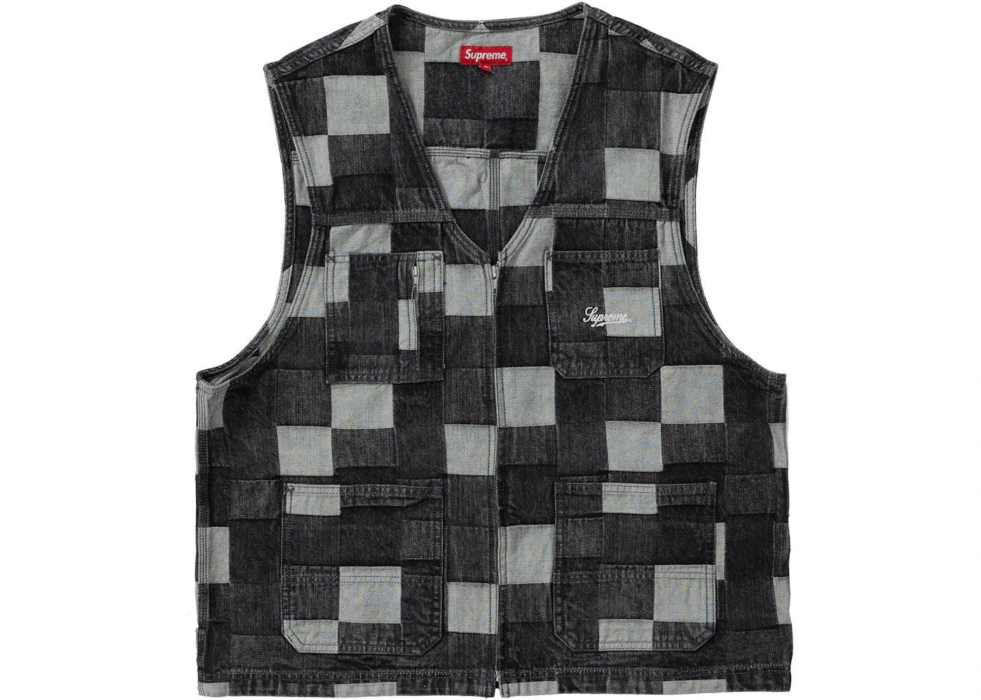 Supreme Patched Denim Vest Black