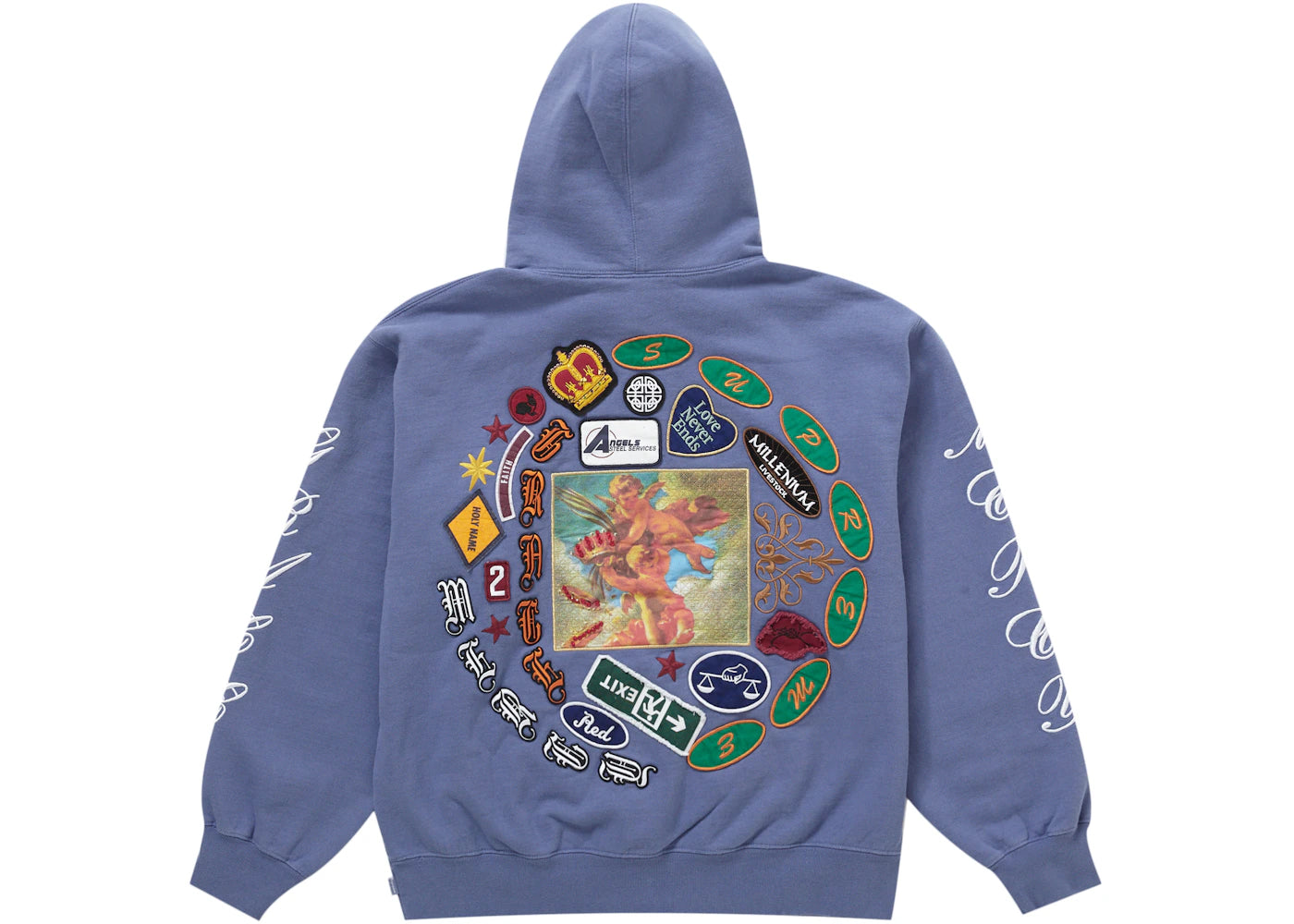 Supreme Patches Spiral Hooded Sweatshirt Light Purple