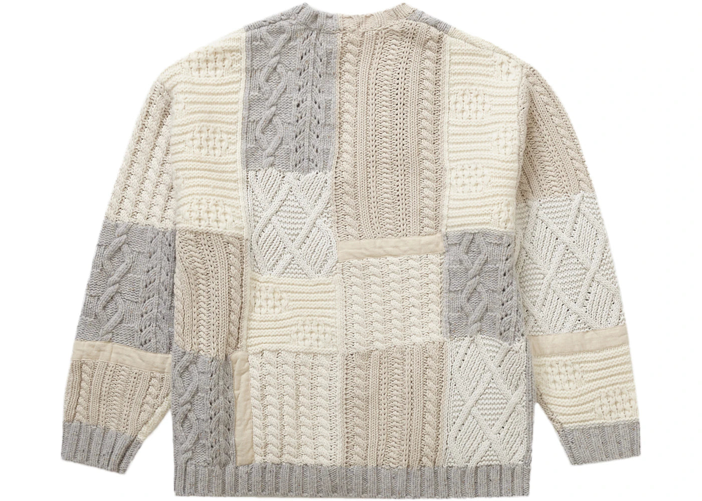 Supreme Patchwork Cable Knit Cardigan Ivory