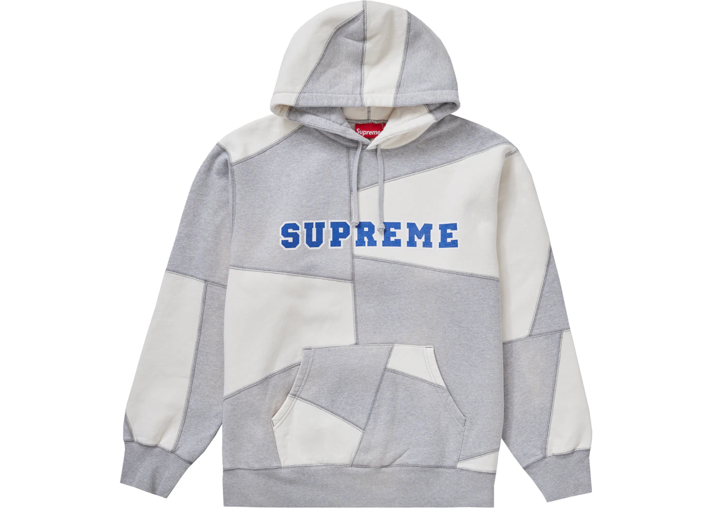 Supreme Patchwork Hooded Sweatshirt Heather Grey