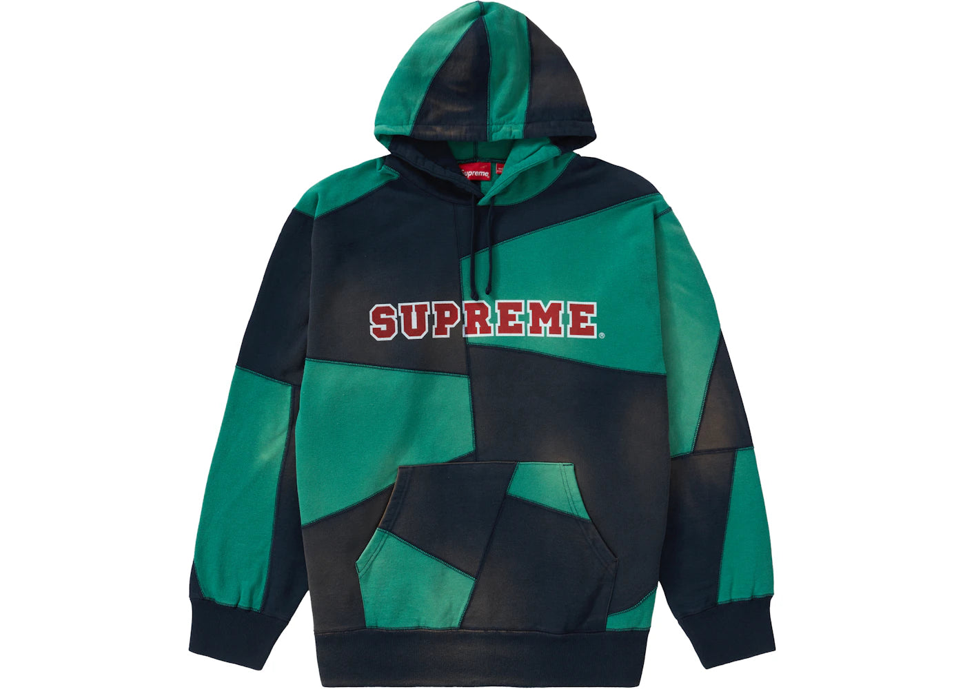 Supreme Patchwork Hooded Sweatshirt Navy