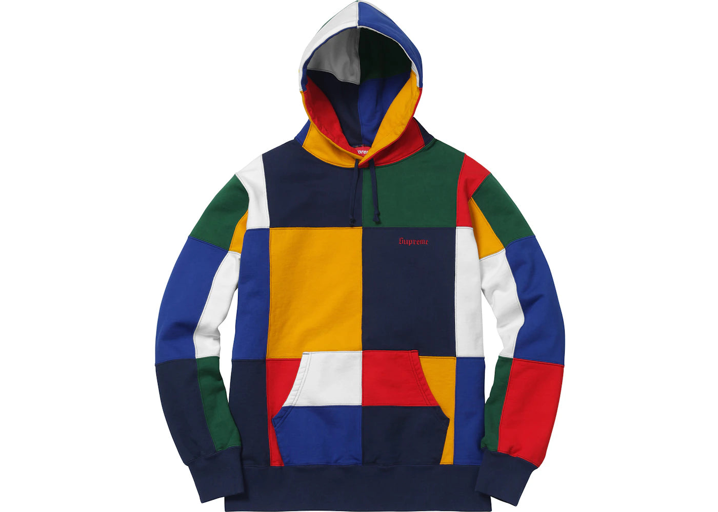 Supreme Patchwork Hoodie Navy