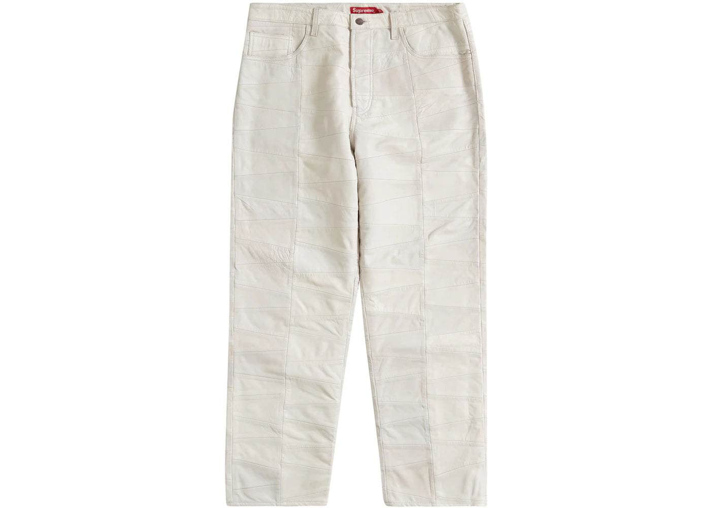 Supreme Patchwork Leather 5-Pocket Jean White