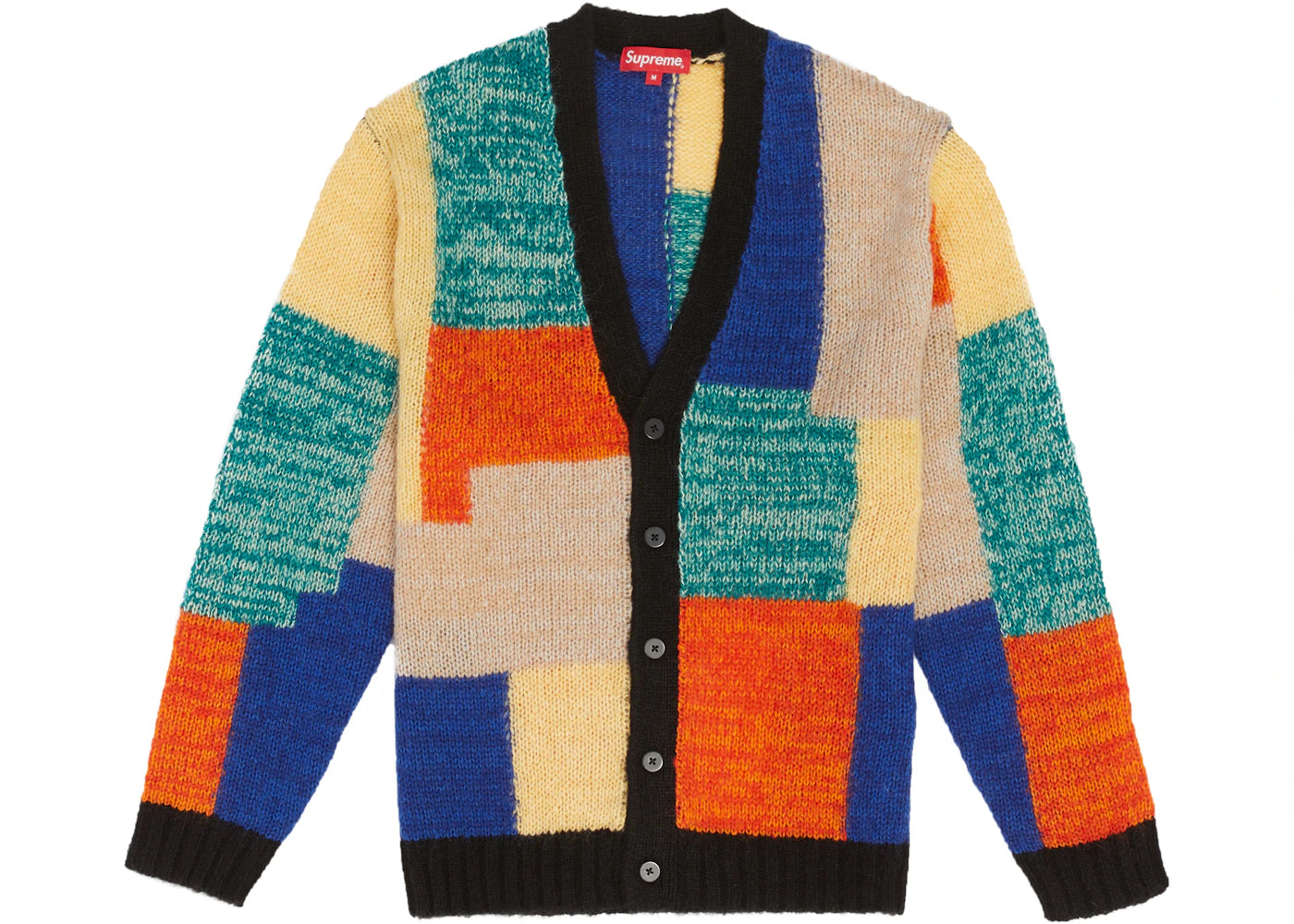 Supreme Patchwork Mohair Cardigan Multicolor