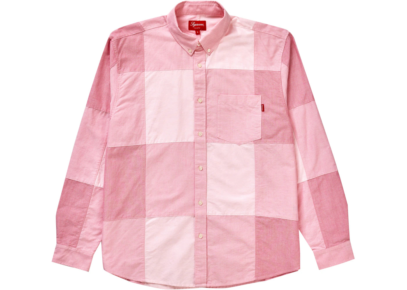 Supreme Patchwork Oxford Shirt Red