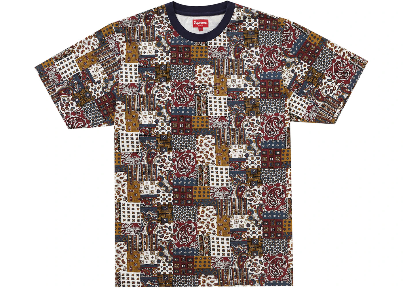 Supreme Patchwork Paisley S/S Top Dark Red