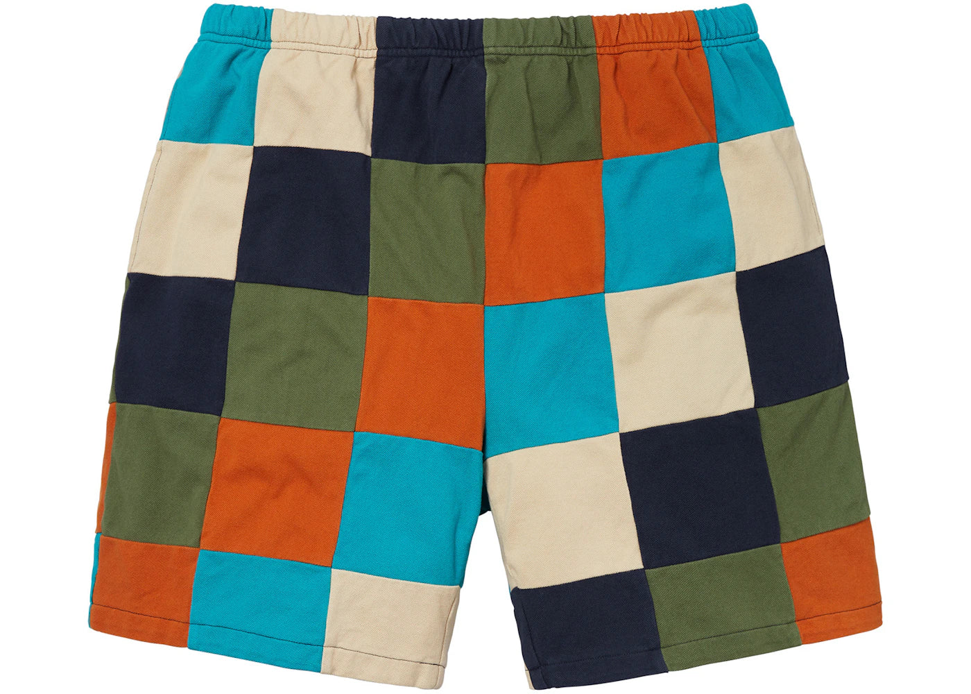 Supreme Patchwork Pique Short Navy/Teal/Orange