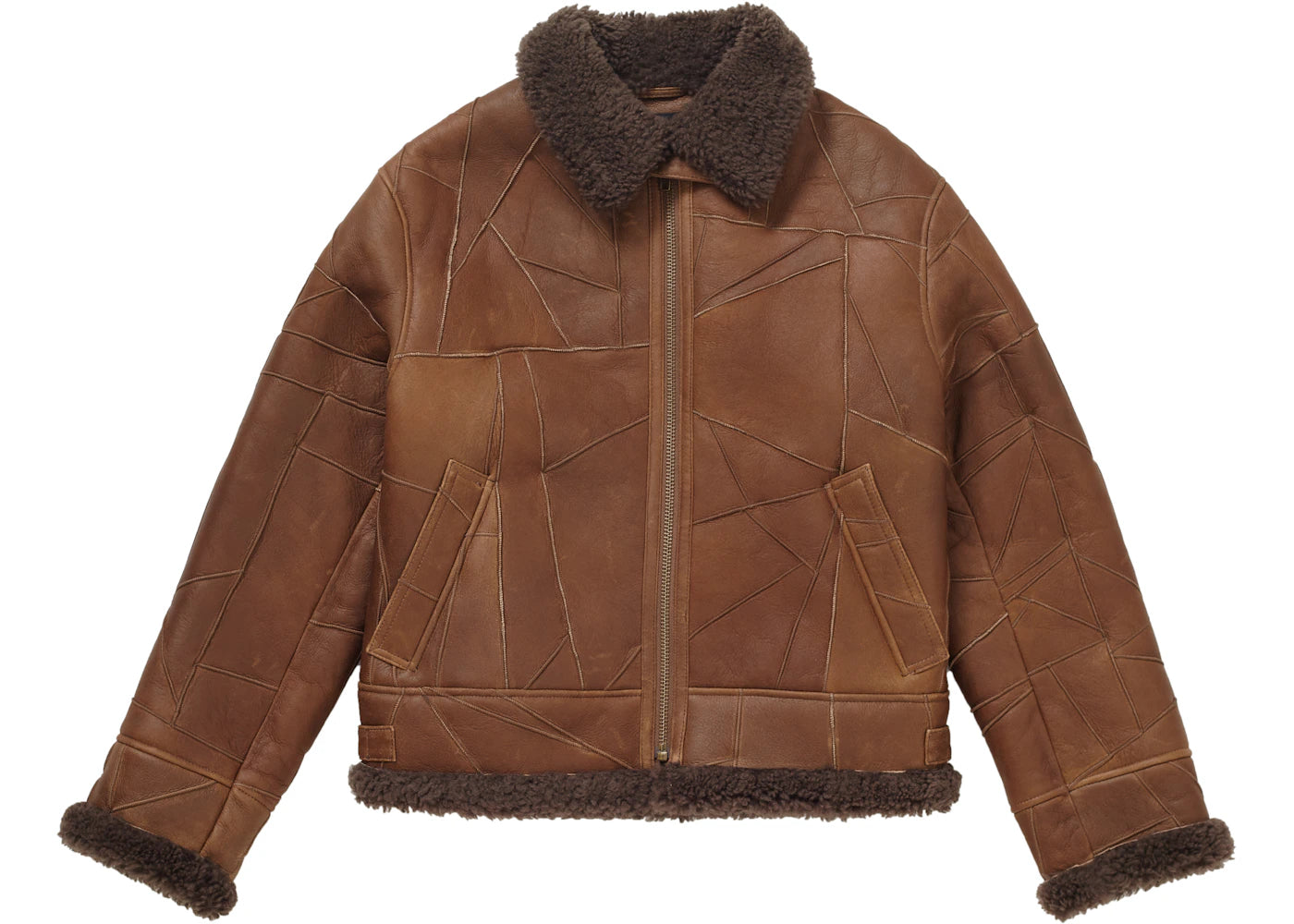 Supreme Patchwork Shearling B-3 Jacket Brown